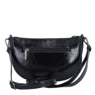 Štýlová crossbody kabelka s odnímateľnou ozdobnou retiazkou Le Sands materiál syntetická koža zapínanie na zips farba čierna veľkosť malá 4639 C Zozadu
