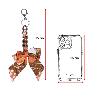 Prívesok na kabelku s mašľou a karabínkou Indee materiál textil farba multicolor D012