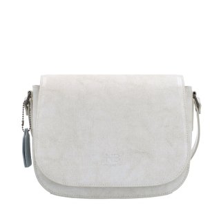 Elegantná kožená crossbody kabelka s chlopňou Noelia Bolger materiál kože zapínanie s chlopňou farba biela veľkosť malá NB 0117 OW Spredu