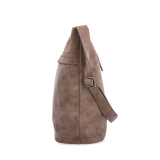 Praktická crossbody taška zo syntetického materiálu Tangerin materiál syntetická koža zapínanie na zips farba hnedá veľkosť veľká 1108 H Z boku