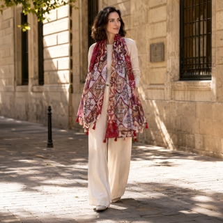 Ľahká šatka s originálnym vzorom Noelia Bolger materiál Viskóza a bavlna farba multicolor KL506 - 05