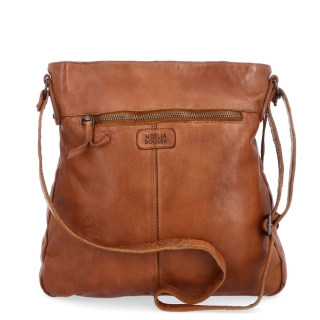 Kožená crossbody kabelka s prešívaním Noelia Bolger materiál kože zapínanie na zips farba koňaková veľkosť stredná NB 2002 KO Zozadu