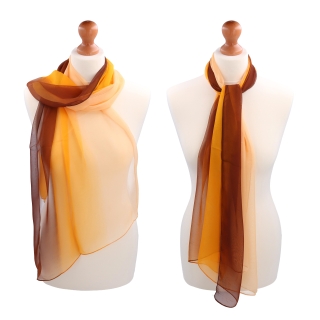 Ľahká farebná šatka Noelia Bolger materiál polyester farba hnedá KL503 - 04