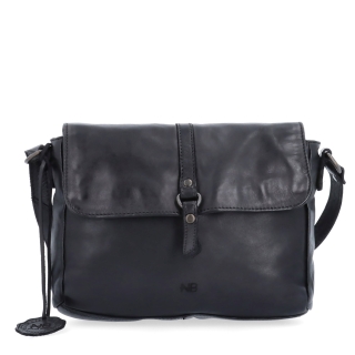Kožená crossbody kabelka s chlopňou Noelia Bolger materiál kože zapínanie s chlopňou farba čierna veľkosť stredná NB 2416 C Spredu