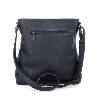 Dizajnová crossbody kabelka Carmelo materiál syntetická koža zapínanie na zips farba čierna veľkosť stredná 4271 C Zozadu