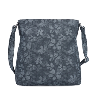 Crossbody kabelka s jemným kvetinovým vzorom Carmelo materiál syntetická koža zapínanie na zips farba čierna veľkosť stredná 4601 C Spredu