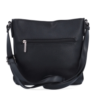 Praktická crossbody kabelka do mesta aj na výlety Carmelo materiál syntetická koža zapínanie na zips farba čierna veľkosť malá 4670 C Zozadu