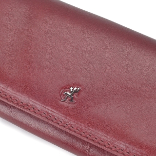 Dlhá kožená peňaženka Cosset materiál kože zapínanie na cvok farba vínová veľkosť veľká 4467 Komodo BO Logo