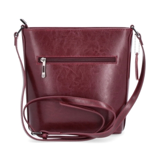 Malá elegantná kožená crossbody kabelka Noelia Bolger materiál kože zapínanie na zips farba červená veľkosť malá NB 0065 TCV Zozadu