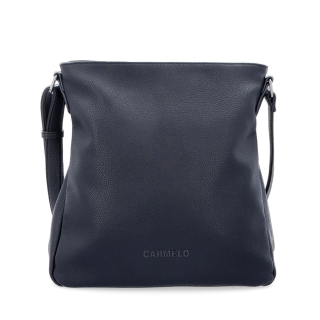 Dizajnová crossbody kabelka Carmelo materiál syntetická koža zapínanie na zips farba čierna veľkosť stredná 4271 C Spredu