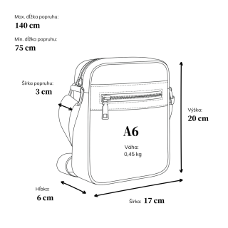Taška cez rameno Tangerin materiál syntetická koža zapínanie na zips farba hnedá veľkosť malá 2320 H Rozmery