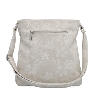 Crossbody kabelka s jemným kvetinovým vzorom Carmelo materiál syntetická koža zapínanie na zips farba béžová veľkosť stredná 4601 BE Zozadu