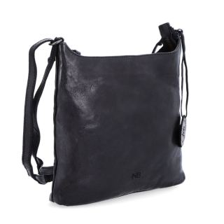 Kožená crossbody kabelka na každý deň Noelia Bolger materiál kože zapínanie na zips farba čierna veľkosť malá NB 2404 C