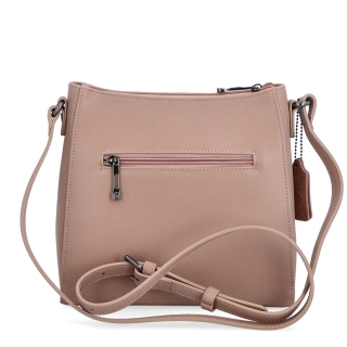 Kožená kabelka crossbody Noelia Bolger Noelia Bolger materiál kože zapínanie na zips farba nude veľkosť malá NB 0097 N Zozadu