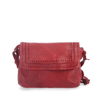 Dizajnová kožená crossbody kabelka s chlopňou Noelia Bolger materiál kože zapínanie na zips farba červená veľkosť malá NB 2026 CV Spredu