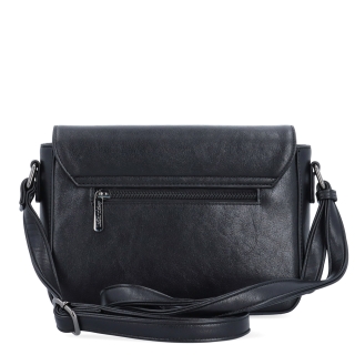 Nadčasová crossbody kabelka s chlopňou Le Sands materiál syntetická koža zapínanie s chlopňou farba čierna veľkosť malá 7724 C Zozadu