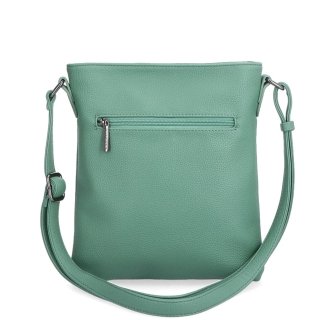 Crossbody kabelka so zipsom Carmelo materiál syntetická koža zapínanie na zips farba zelená veľkosť malá 4324 ZE Zozadu