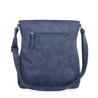 Štýlová crossbody kabelka s čistým dizajnom Tangerin materiál syntetická koža zapínanie na zips farba modrá veľkosť stredná 1101 TM Zozadu