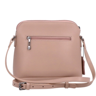 Elegantná kožená kabelka Noelia Bolger materiál kože zapínanie na zips farba nude veľkosť malá NB 0064 N Zozadu