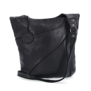 Elegantná kožená crossbody kabelka s vreckami Noelia Bolger materiál kože zapínanie na zips farba čierna veľkosť malá NB 2101 C Spredu