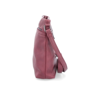 Menší crossbody kabelka Tangerin materiál syntetická koža zapínanie na zips farba vínová veľkosť stredná 8022 BO Z boku