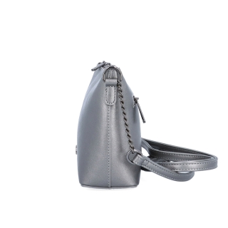 Spoločenská crossbody kabelka s retiazkou Le Sands materiál syntetická koža zapínanie na zips farba metalíza veľkosť malá 7708 TI Z boku