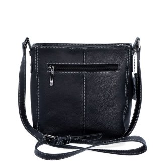 Malá kožená crossbody kabelka s výraznejším prešívaním Noelia Bolger materiál kože zapínanie na zips farba čierna veľkosť malá NB 3004 C Zozadu