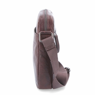 Kožená crossbody taška Poyem materiál kože farba hnedá veľkosť malá 2200 Poyem H Z boku