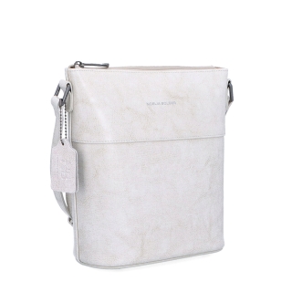 Luxusná kožená crossbody kabelka Noelia Bolger materiál kože zapínanie na zips farba biela veľkosť malá NB 0077 OW