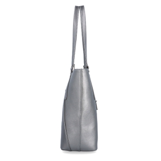 Priestranná shopper kabelka cez rameno Le Sands materiál syntetická koža zapínanie na zips farba metalíza veľkosť veľká 7703 TI Z boku