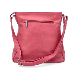 Crossbody kabelka s prešívaním Tangerin materiál syntetická koža zapínanie na zips farba červená veľkosť stredná 8004 CV Zozadu