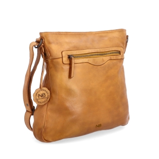Kožená crossbody s predným vreckom na zips Noelia Bolger materiál kože zapínanie na zips farba žltá veľkosť stredná NB 2103 ZLU