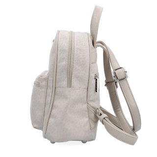 Malý nylonový batoh pre ženy Carmelo materiál nylon zapínanie na zips farba béžová veľkosť malá 6604 BE LE Z boku