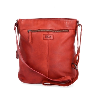 Kožená vintage crossbody s vreckami Noelia Bolger materiál kože zapínanie na zips farba červená veľkosť stredná NB 2006 CV Zozadu