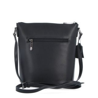 Crossbody z pravej kože Noelia Bolger materiál kože zapínanie na zips farba čierna veľkosť malá NB 0052 C Zozadu