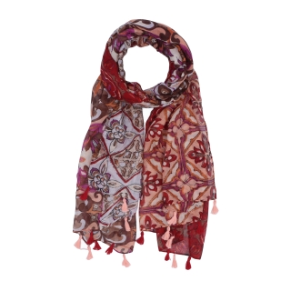 Ľahká šatka s originálnym vzorom Noelia Bolger materiál Viskóza a bavlna farba multicolor KL506 - 05