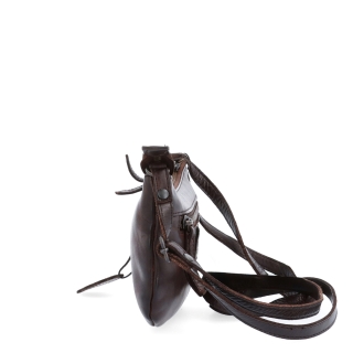 Malá elegantná kožená crossbody kabelka Noelia Bolger materiál kože zapínanie na zips farba hnedá veľkosť malá NB 2420 H Z boku