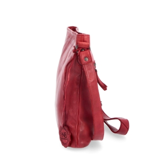 Kožená crossbody kabelka vo vintage štýle Noelia Bolger materiál kože zapínanie na zips farba červená veľkosť malá NB 2001 CV Z boku