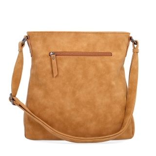 Crossbody kableka s originálnym dizajnom Tangerin materiál syntetická koža zapínanie na zips farba koňaková veľkosť stredná 1118 CAM Zozadu