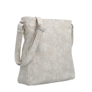 Crossbody kabelka s jemným kvetinovým vzorom Carmelo materiál syntetická koža zapínanie na zips farba béžová veľkosť stredná 4601 BE