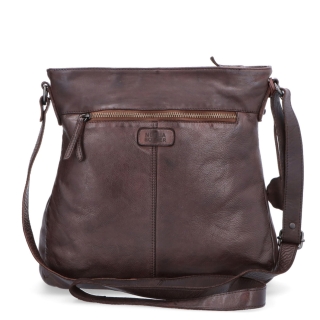 Kožená crossbody kabelka s prešívaním Noelia Bolger materiál kože zapínanie na zips farba hnedá veľkosť stredná NB 2002 H Zozadu