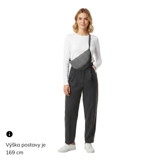 Štýlový dámský Moonbag zo syntetického materiálu Tangerin materiál syntetická koža zapínanie na zips farba hnedá veľkosť malá 1112 H Na postave