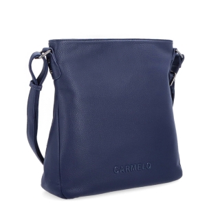 Dizajnová crossbody kabelka Carmelo materiál syntetická koža zapínanie na zips farba modrá veľkosť stredná 4271 TM