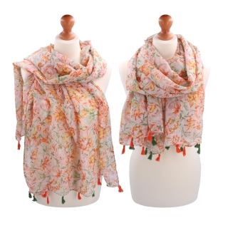 Ľahká šatka s originálnym vzorom Noelia Bolger materiál Viskóza a bavlna farba multicolor KL506 - 17