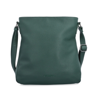 Dizajnová crossbody kabelka Carmelo materiál syntetická koža zapínanie na zips farba zelená veľkosť stredná 4271 TZE Spredu
