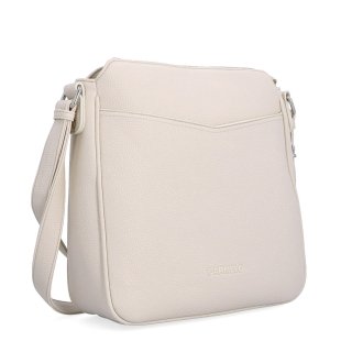 Stredná crossbody kabelka s predným vreckom na cvoček Carmelo materiál syntetická koža zapínanie na zips farba béžová veľkosť stredná 4331 BE