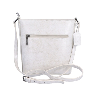 Malá elegantná kožená crossbody kabelka Noelia Bolger materiál kože zapínanie na zips farba biela veľkosť malá NB 0065 OW Zozadu