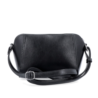 Menšia crossbody kabelka s dvoma vreckami Le Sands materiál syntetická koža zapínanie na zips farba čierna veľkosť malá 7716 C Zozadu