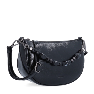 Štýlová crossbody kabelka s odnímateľnou ozdobnou retiazkou Le Sands materiál syntetická koža zapínanie na zips farba čierna veľkosť malá 4639 C