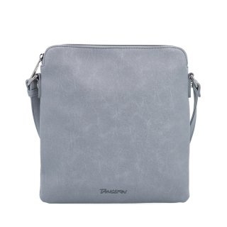 Menšia crossbody kabelka z hebkého materiálu Tangerin materiál syntetická koža zapínanie na zips farba sivá veľkosť malá 7017 SS Spredu